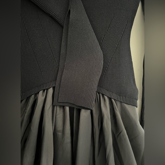 NWT SIMKHAI  Kenlie Ribbed Knit Taffeta Mixed Media Dress ASO Taylor Swift Sz XS - Picture 7 of 10